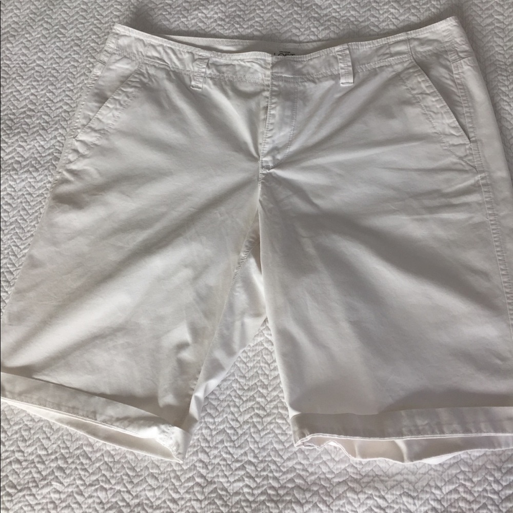 LOFT white Bermuda shorts